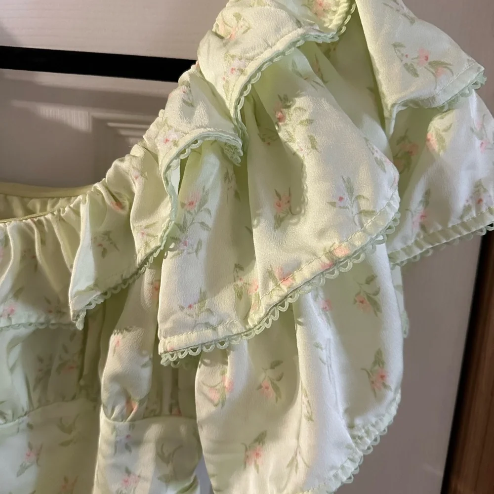 Camila Coelho Eva Mini Dress in Sage Delilah Size Large NWT - Picture 7 of 8